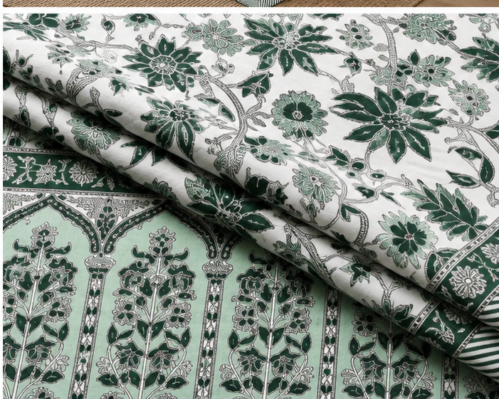 Heritage Pure Cotton King Sized Bedsheet Set With 2 Pillow