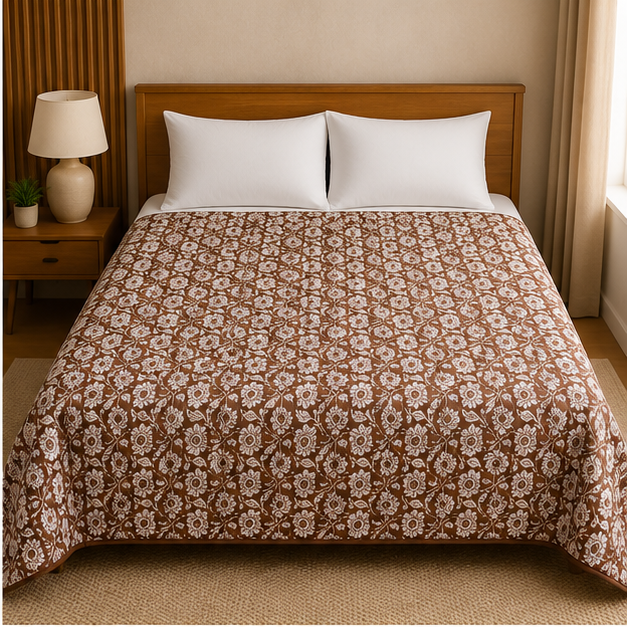 COMFOTA Royal Comfort Reversible Cotton Double Bed Razai/Quilt