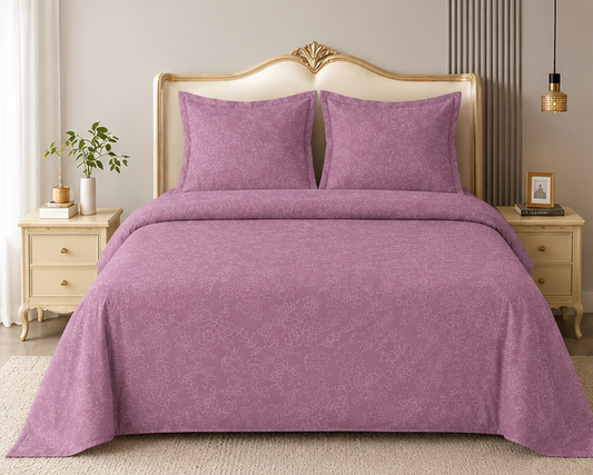 Bespoke Embossed GLACE Cotton King Size (108*108) with 2 pillow cover Bedding Set