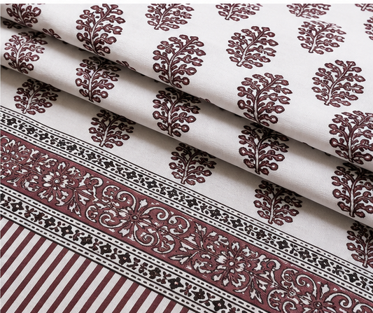 Heritage Pure Cotton King Sized Bedsheet Set With 2 Pillow