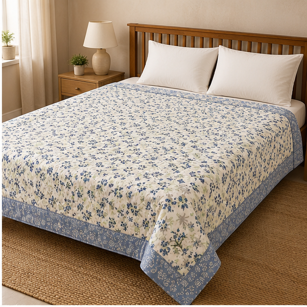 COMFOTA Reversible Double Bed Cotton Dohar with Zipper Bag