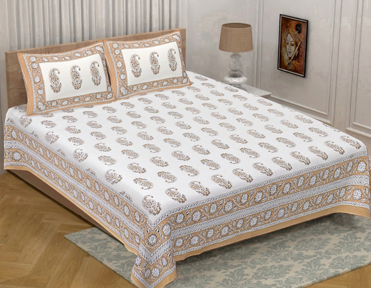 COMFOTA Heritage Paisley Bloom 100% Cotton Bedsheet - angle