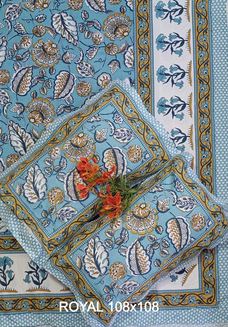 Royal 108x108 king size cotton bedsheet collection