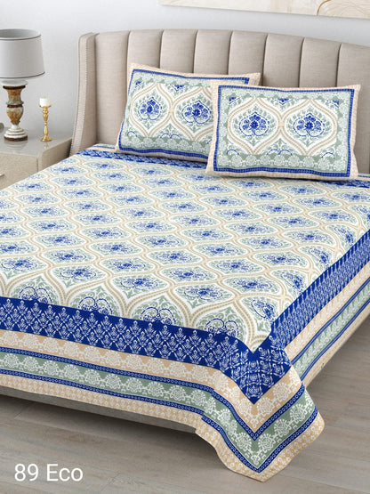 Daily 100% Cotton Double Bedsheet  with Two Pillow Cover