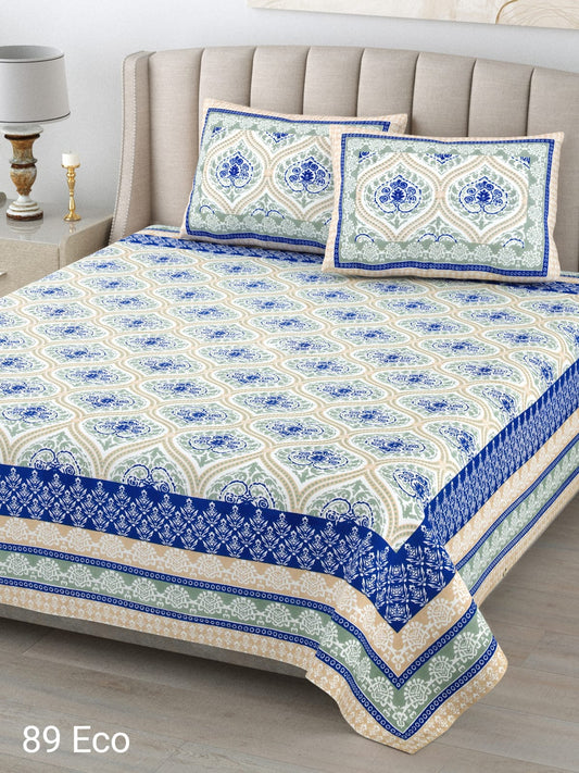 Daily 100% Cotton Double Bedsheet  with Two Pillow Cover