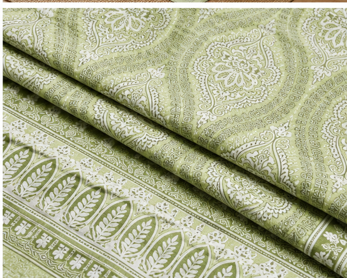 Heritage Pure Cotton King Sized Bedsheet Set With 2 Pillow
