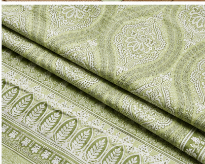 Heritage Pure Cotton King Sized Bedsheet Set With 2 Pillow