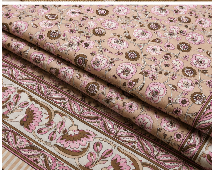 Heritage Pure Cotton King Sized Bedsheet Set With 2 Pillow