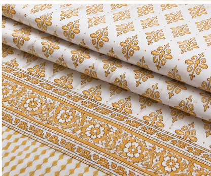 Heritage Pure Cotton King Sized Bedsheet Set With 2 Pillow