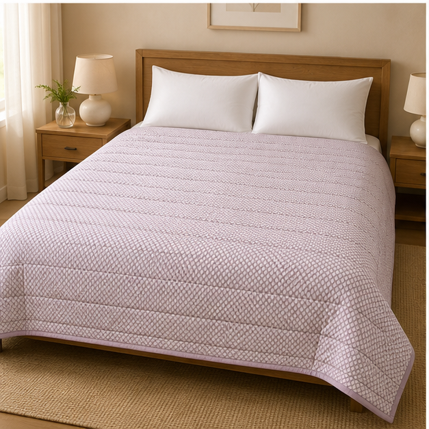 COMFOTA Reversible Double Bed Cotton Dohar with Zipper Bag