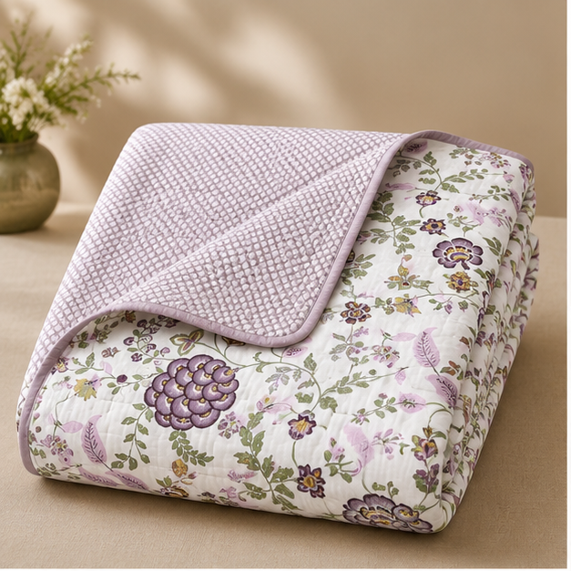 COMFOTA Reversible Double Bed Cotton Dohar with Zipper Bag