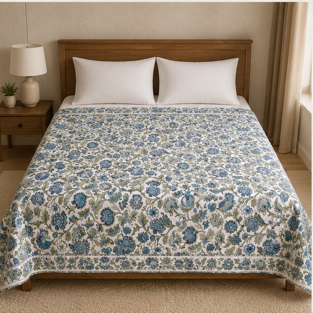 COMFOTA Reversible Double Bed Cotton Dohar with Zipper Bag