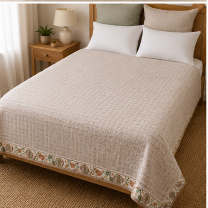 COMFOTA Reversible Double Bed Cotton Dohar with Zipper Bag