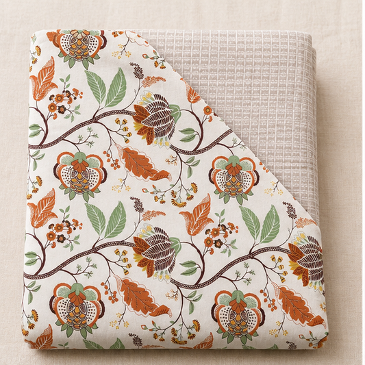 COMFOTA Reversible Double Bed Cotton Dohar with Zipper Bag