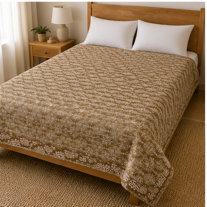 COMFOTA Reversible Double Bed Cotton Dohar with Zipper Bag