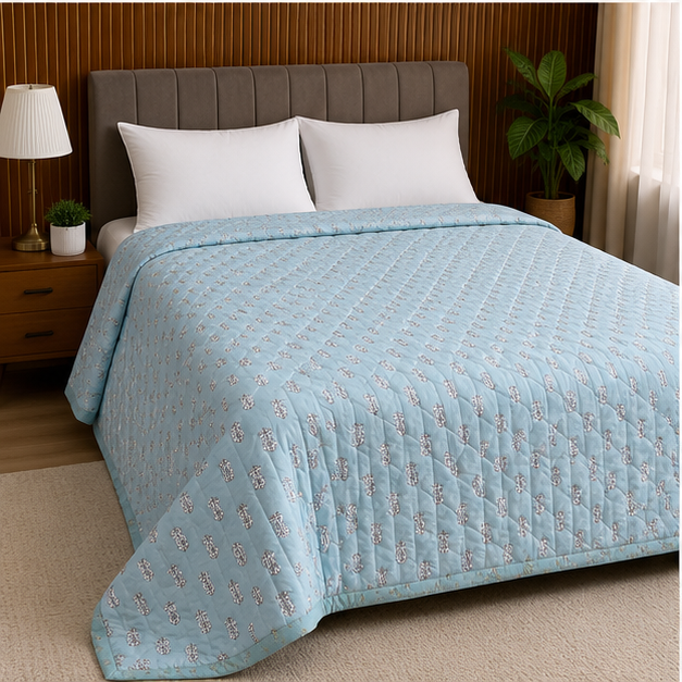 COMFOTA Royal Comfort Reversible Cotton Double Bed Razai/Quilt