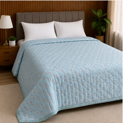 COMFOTA Royal Comfort Reversible Cotton Double Bed Razai/Quilt