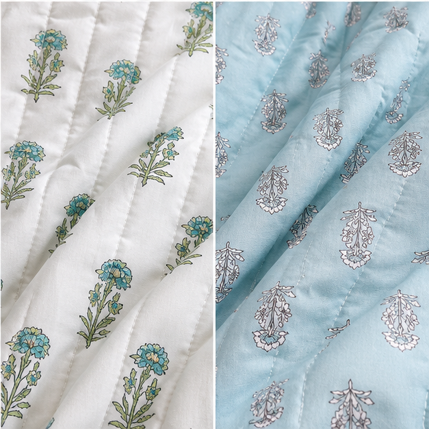 COMFOTA Royal Comfort Reversible Cotton Double Bed Razai/Quilt
