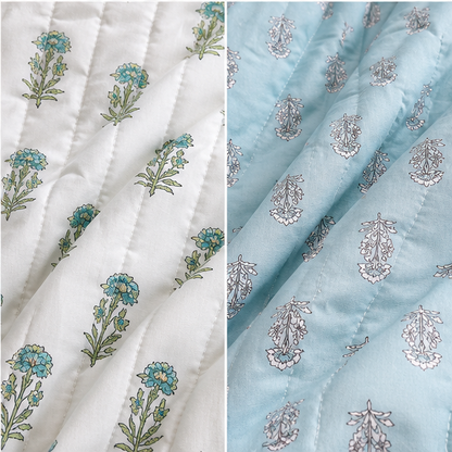 COMFOTA Royal Comfort Reversible Cotton Double Bed Razai/Quilt