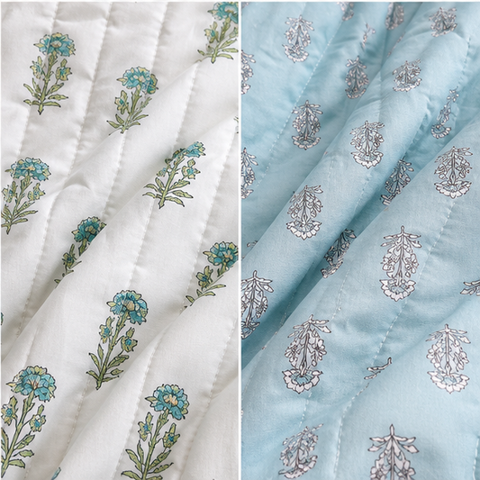 COMFOTA Royal Comfort Reversible Cotton Double Bed Razai/Quilt