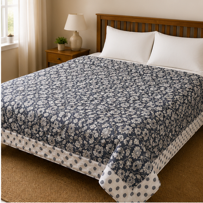 COMFOTA Royal Comfort Reversible Cotton Double Bed Razai/Quilt