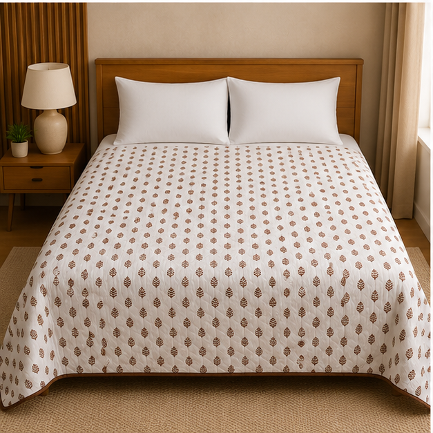 COMFOTA Royal Comfort Reversible Cotton Double Bed Razai/Quilt