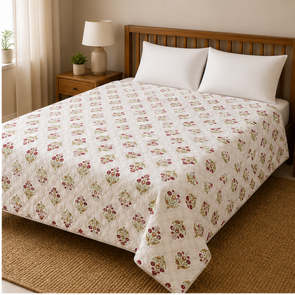 COMFOTA Royal Comfort Reversible Cotton Double Bed Razai/Quilt