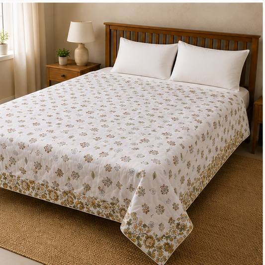 COMFOTA Royal Comfort Reversible Cotton Double Bed Razai/Quilt