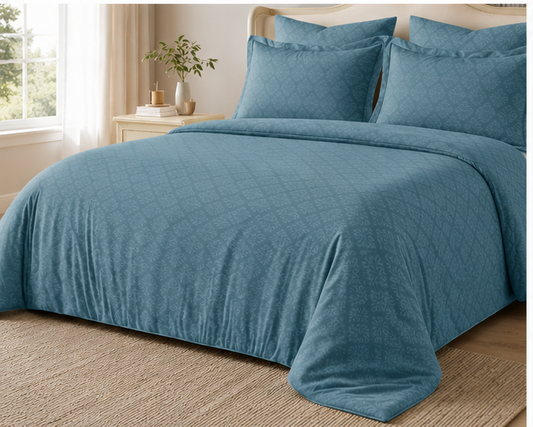Bespoke Embossed GLACE Cotton King Size (108*108) with 2 pillow cover Bedding Set