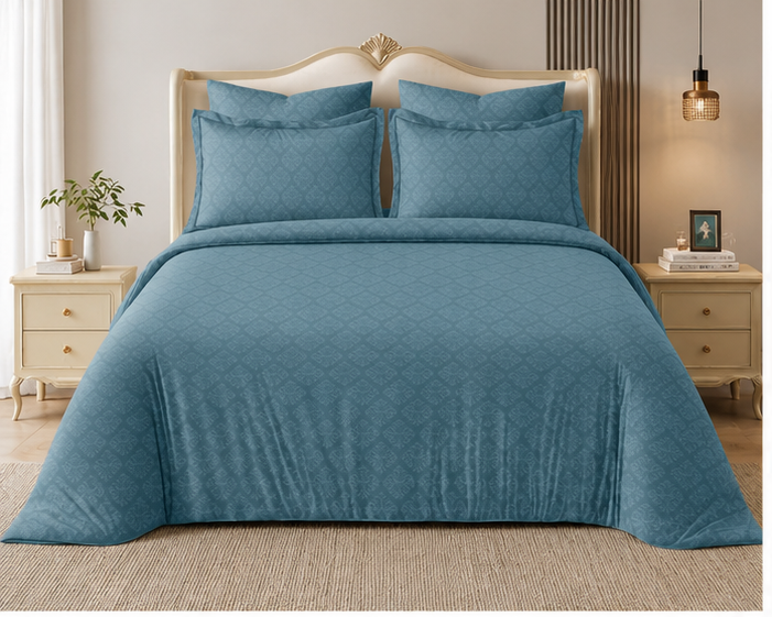 Bespoke Embossed GLACE Cotton King Size (108*108) with 2 pillow cover Bedding Set
