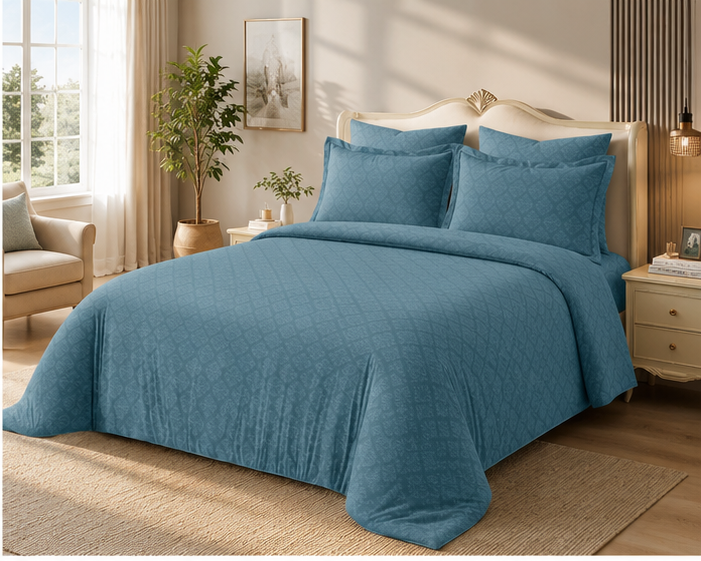 Bespoke Embossed GLACE Cotton King Size (108*108) with 2 pillow cover Bedding Set