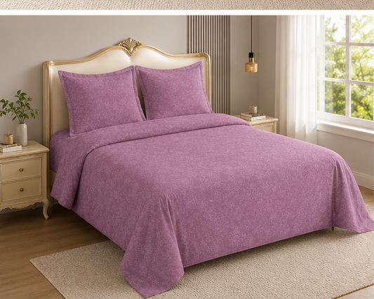 Bespoke Embossed GLACE Cotton King Size (108*108) with 2 pillow cover Bedding Set