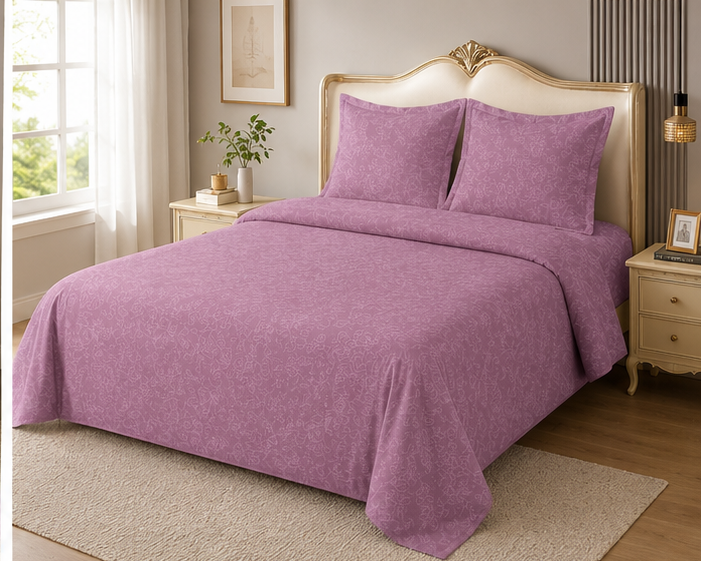 Bespoke Embossed GLACE Cotton King Size (108*108) with 2 pillow cover Bedding Set