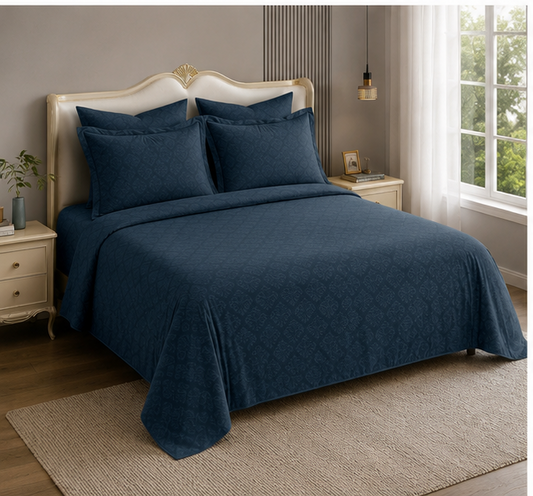 Bespoke Embossed GLACE Cotton King Size (108*108) with 2 pillow cover Bedding Set