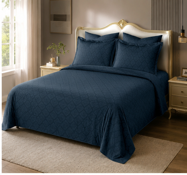 Bespoke Embossed GLACE Cotton King Size (108*108) with 2 pillow cover Bedding Set