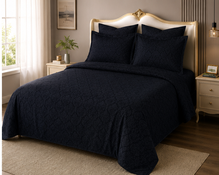 Bespoke Embossed GLACE Cotton King Size (108*108) with 2 pillow cover Bedding Set