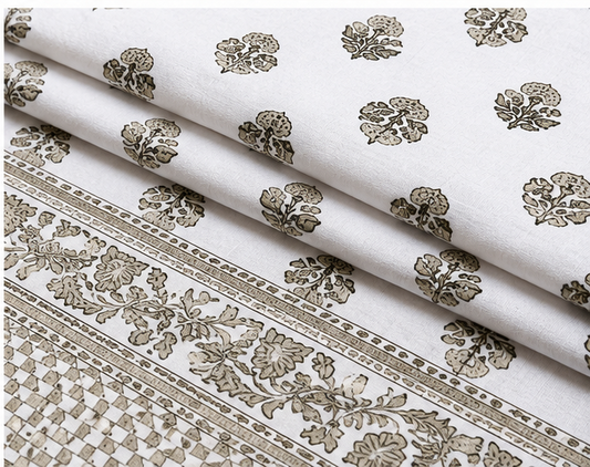 Heritage Pure Cotton King Sized Bedsheet Set With 2 Pillow