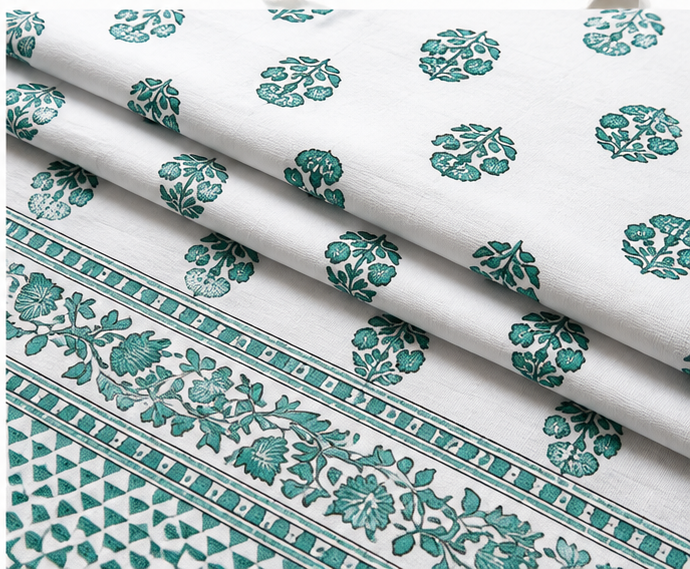 Heritage Pure Cotton King Sized Bedsheet Set With 2 Pillow