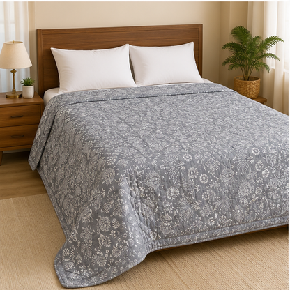COMFOTA Reversible Double Bed Cotton Dohar with Zipper Bag