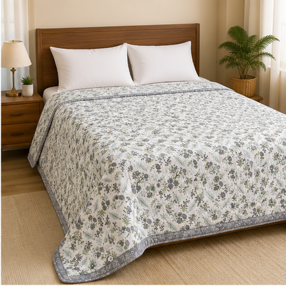 COMFOTA Reversible Double Bed Cotton Dohar with Zipper Bag