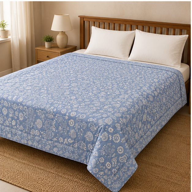 COMFOTA Reversible Double Bed Cotton Dohar with Zipper Bag