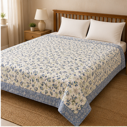 COMFOTA Reversible Double Bed Cotton Dohar with Zipper Bag