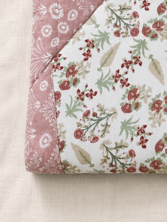COMFOTA Reversible Double Bed Cotton Dohar with Zipper Bag