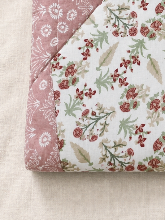 COMFOTA Reversible Double Bed Cotton Dohar with Zipper Bag