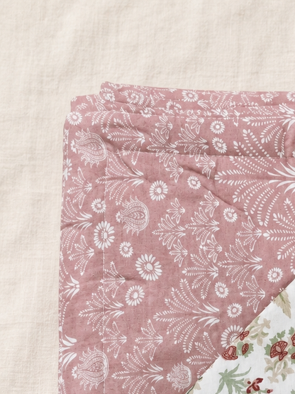 COMFOTA Reversible Double Bed Cotton Dohar with Zipper Bag