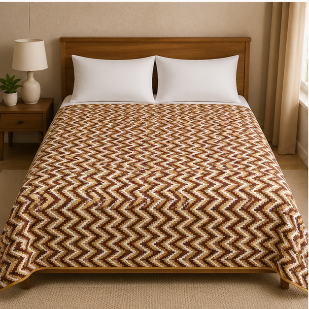 COMFOTA Reversible Double Bed Cotton Dohar with Zipper Bag