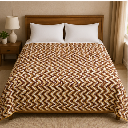 COMFOTA Reversible Double Bed Cotton Dohar with Zipper Bag