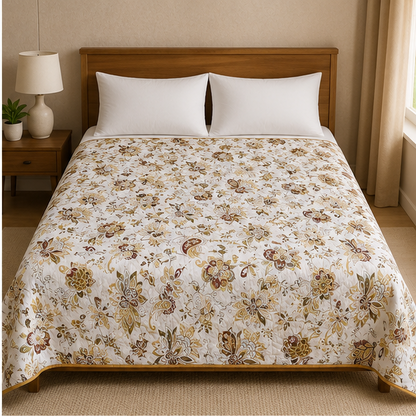 COMFOTA Reversible Double Bed Cotton Dohar with Zipper Bag