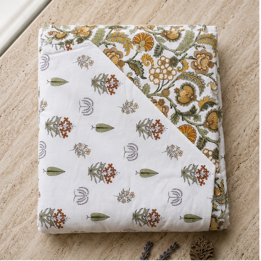 COMFOTA Reversible Double Bed Cotton Dohar with Zipper Bag