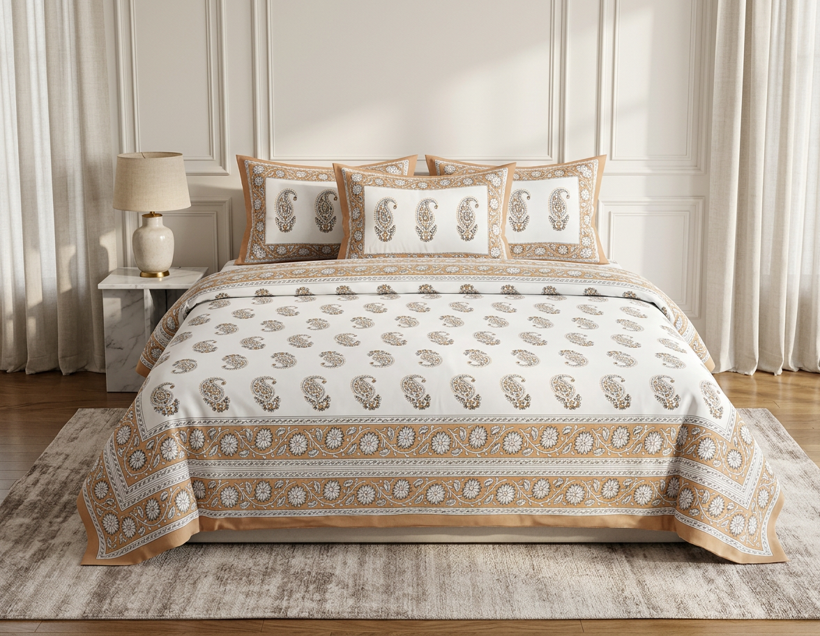 COMFOTA Heritage Paisley Bloom 100% Cotton Bedsheet - hero